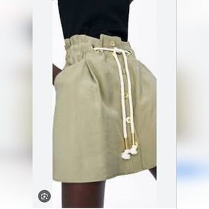 Zara Paper Bag Skirt With Pockets